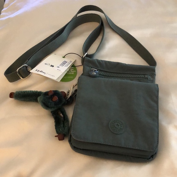 Kipling NWELDORADO Light Aloe Tonal Nylon Crossbody With Monkey Key Chain NWT - Picture 3 of 15